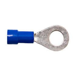 thumbnail image 2 of 25x 16-14 AWG Blue Vinyl 1/2" Ring Electrical Connectors – USA Made 2 of 5