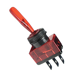 thumbnail image 2 of Philmore Toggle On-Off Switch With Red LED Indicator Light, 20A @ 12V DC, SPST, 1/4" Quick Connect 2 of 3
